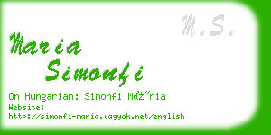 maria simonfi business card